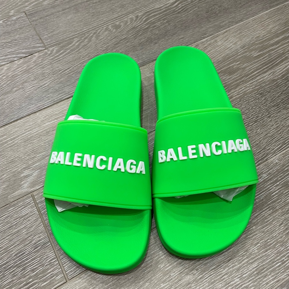 Women’s Balenciaga Slides Size 9 Neon Green
